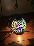 Blue Wisteria  Mini Tiffany Stained Glass Night Lamp