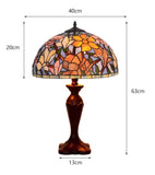 Nature's Elegance Collection@Large 16" Magnolia Flower Stained Glass Tiffany Table Lamp