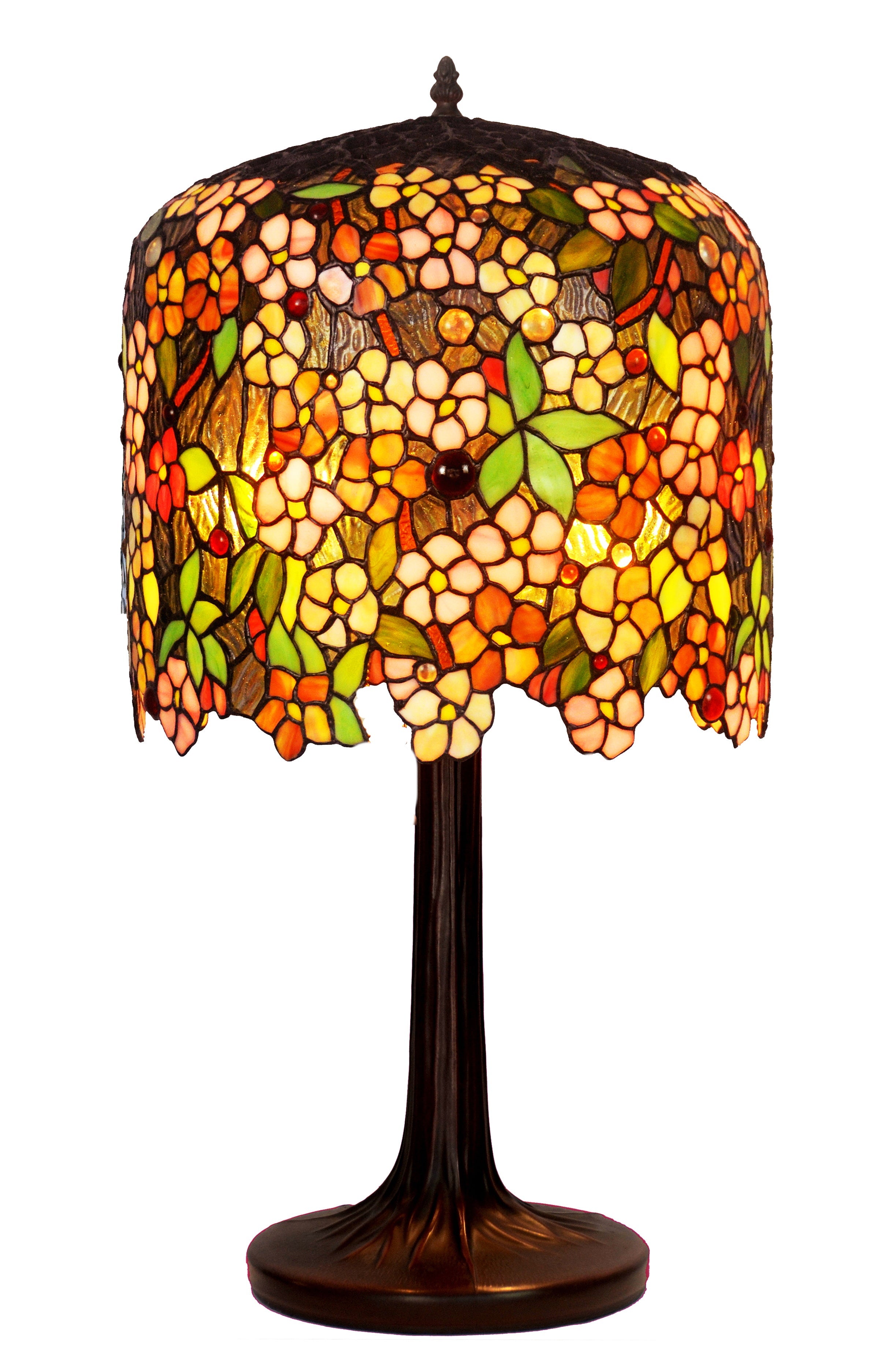 Museum Quality apple blossom Tiffany Stained Glass Table Lamp with Trunk Base (Copy)