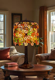 Museum Quality apple blossom Tiffany Stained Glass Table Lamp with Trunk Base
