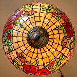 Legend Collection 16" Tiffany Pansy Stained Glass Table Lamp with Unique Green Accent Base