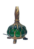 Legend Collection 16" Poppy Floral Tiffany Table Lamp with Green Uniqe Base