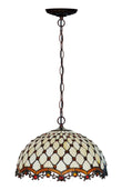 Large 18" Bead Stained Glass Leadlight Tiffany Pendant Light