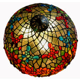 Large 17" Rose Stained Glass Tiffany Hanging Light