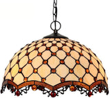 16" Bead Stained Glass Leadlight Tiffany Pendant Light