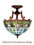 16 “ Large Elegant Tulip Bud Tiffany Semi Flush Mount Ceiling Light