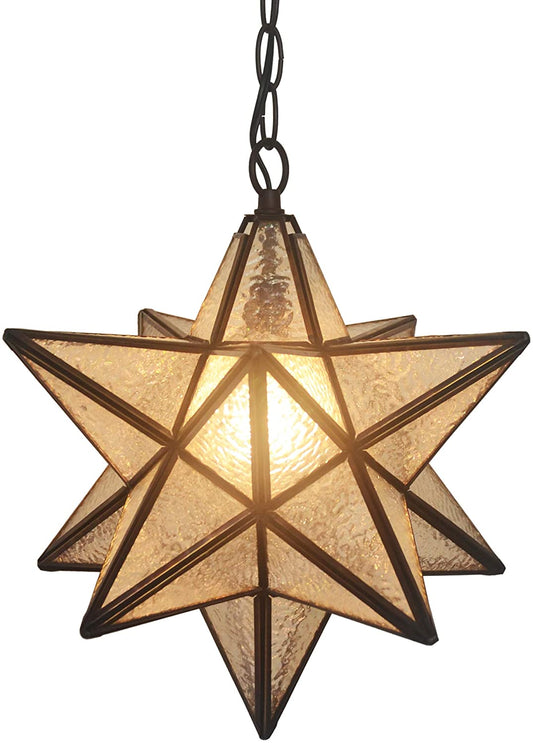 Vintage Style Star Shade Stained Glass Leadlight Tiffany Pendant Light *Limited