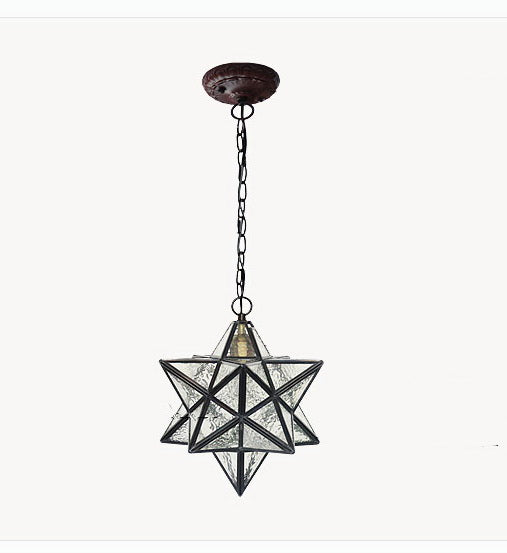 Vintage Style Star Shade Stained Glass Leadlight Tiffany Pendant Light *Limited