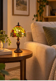 8-Inch Autumn Leaves Tiffany-Style Small Table Lamp