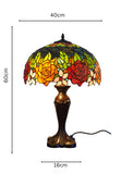 Premium 16" Rose Garden Stained Glass Tiffany Table Lamp