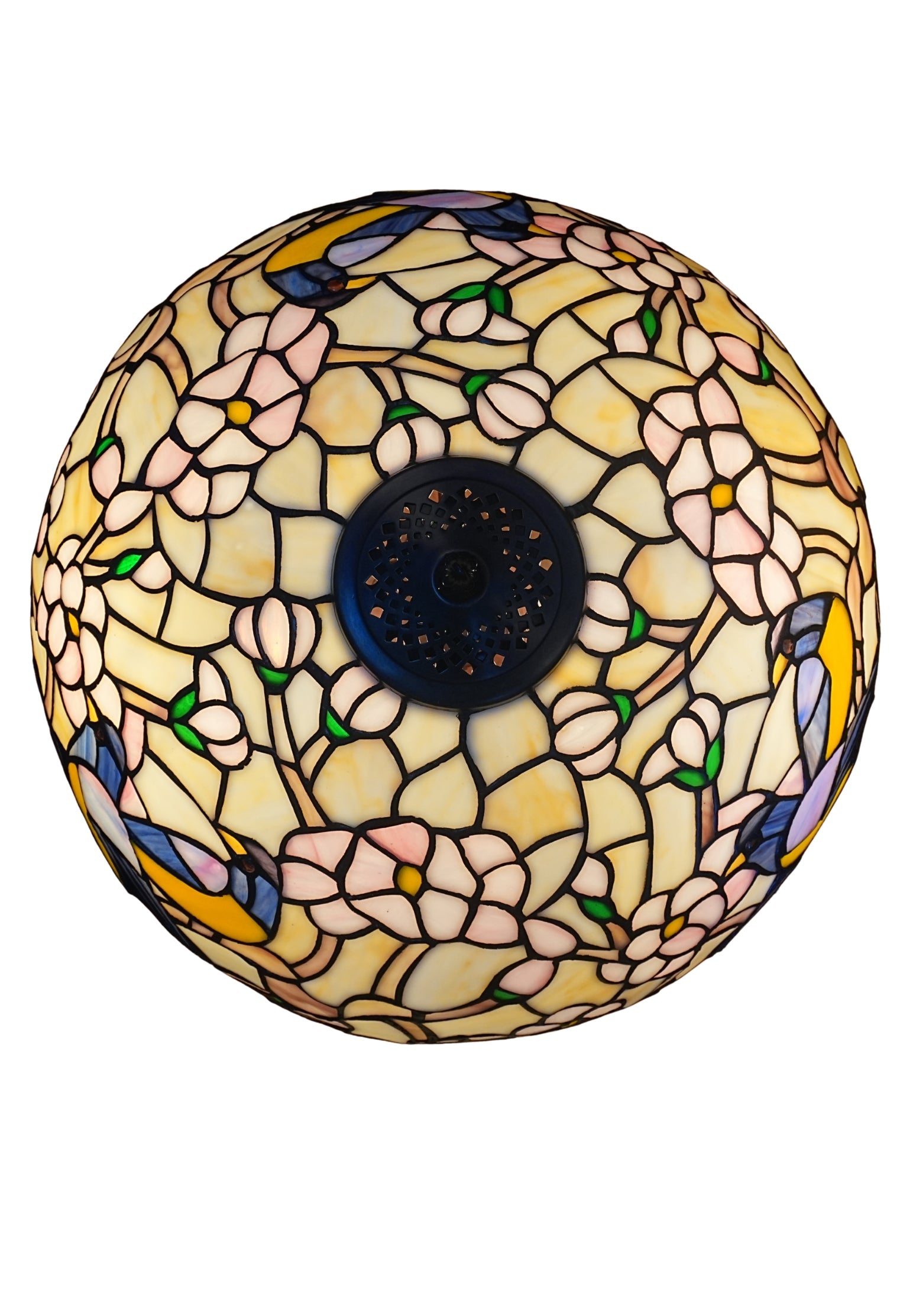 Premium 16" Magpie Birds Blossom Tiffany Stained Glass Table Lamp