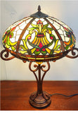 Premium 16" Amber Art Nouveau Tiffany Style Table Lamp with Scrollwork Base