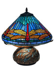 Premium 16" Blue Dragonfly Tiffany Table Lamp with Mosaic Base