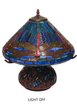 Premium 16" Blue Dragonfly Tiffany Table Lamp with Mosaic Base