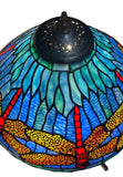 Premium 16" Blue Dragonfly Tiffany Table Lamp with Mosaic Base