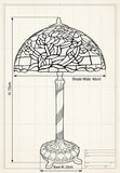 18" Iris Tiffany Style Table Lamp – Handcrafted Stained Glass Floral Lamp with Vintage Bronze Base