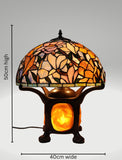 Legend Collection@16" Tiffany Magnolia Table Lamp  With "Turtleback Tile" Lighted base