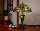 Limited Edition@Huge Tiffany Reproduction Double Lights Traditional Dragonfly Table Lamp