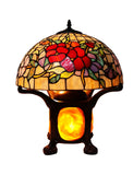 Legend Collection@Reproduction Tiffany Pansy Table Lamp  With "Turtleback Tile" Lighted base