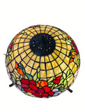 Legend Collection@Reproduction Tiffany Pansy Table Lamp  With "Turtleback Tile" Lighted base