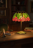 Joanne Tiffany Signature Collection Pink Lotus Table Lamp With Bronze Base