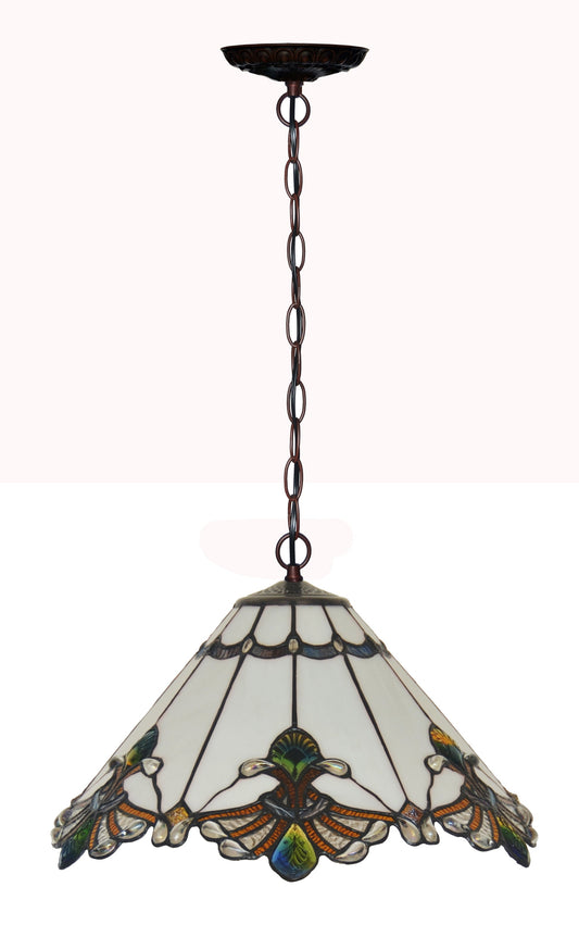 17" Jewel Carousel Stained Glass Tiffany Pendant Light