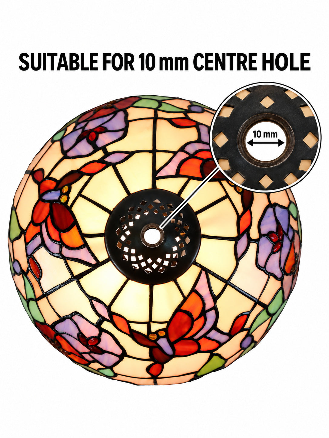 Metal Vintage Lamp Base  for 8" Wide Tiffany Mini Table Lamp