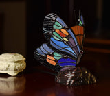 Vivid Cute Butterfly  Tiffany Leadlight Stained Glass Art Deco Table Lamp