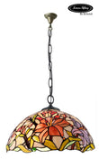 Large18" Lily Style Stained Glass Leadlight Tiffany Pendant Light