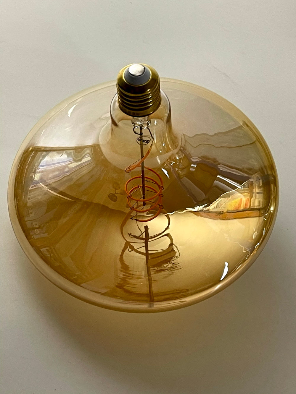 Extra Large Round Amber Glass Lamp