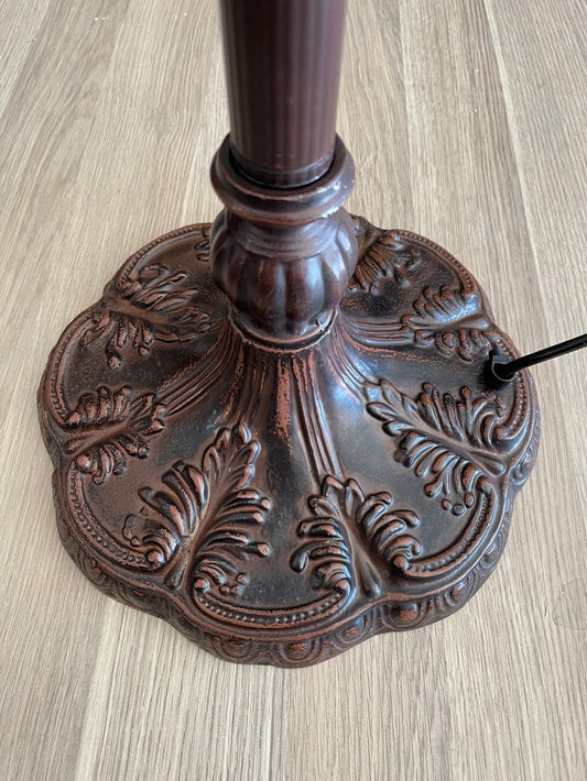 Antique Style Dual-Light Floor Lamp Base for 16"–22" Stained Glass Shades