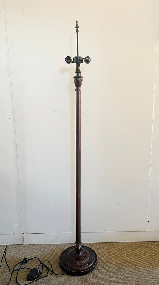 2 Lights  Metal Vintage Floor Lamp Base  for 18" 20" wide Tiffany Lamp shade