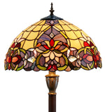 Large 16" Victorian Style Stained Glass Tiffany Floor Lamp