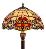 Large 16" Victorian Style Stained Glass Tiffany Floor Lamp