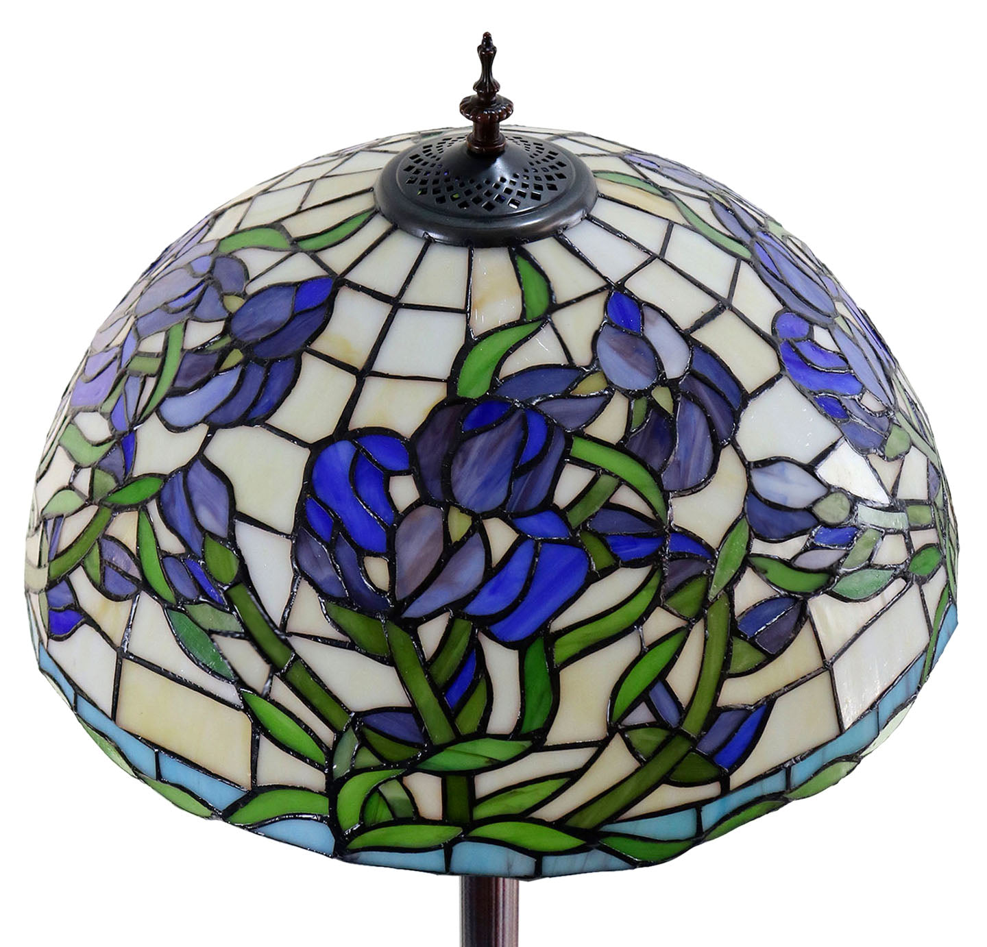 18" Classical Blue Iris Wisteria Stained Glass Tiffany Floor Lamp