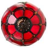 Stunning 8" Red Baroque Style curved Glass Tiffany Mini Lamp