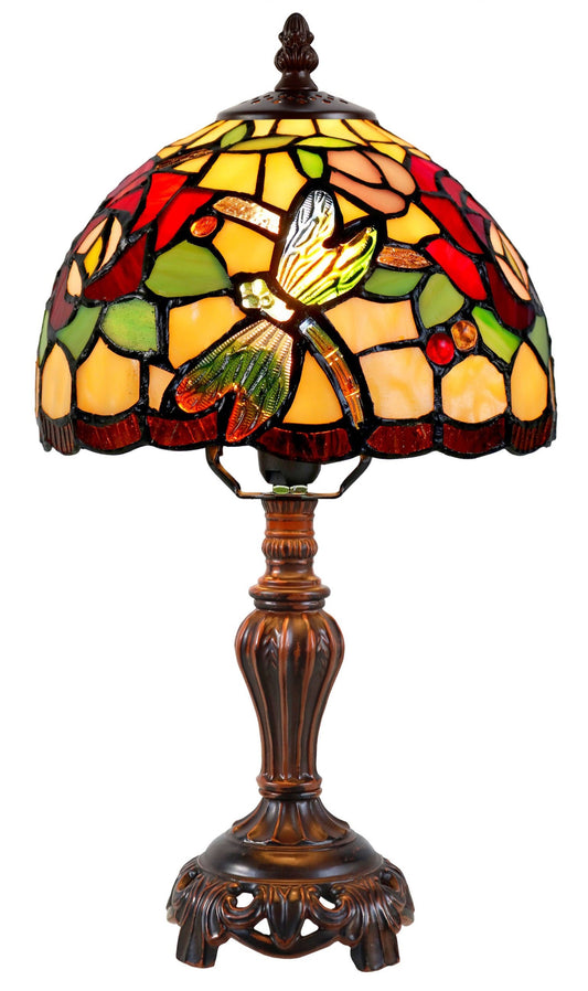Stunning 8" Dragonfly Style Tiffany Mini Table Lamp
