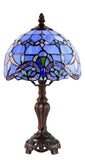 Stunning 8" Blue  Baroque Style Tiffany Mini Table Lamp