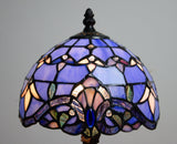 Stunning 8" Blue  Baroque Style Tiffany Mini Table Lamp