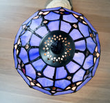 Stunning 8" Blue  Baroque Style Tiffany Mini Table Lamp