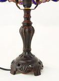 Stunning 8" Blue  Baroque Style Tiffany Mini Table Lamp