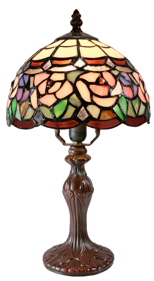 Elegant  8" Floral Style Tiffany Mini Table Lamp