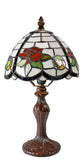 Stunning 8" Flower and Leaf Style Tiffany Mini Table Lamp