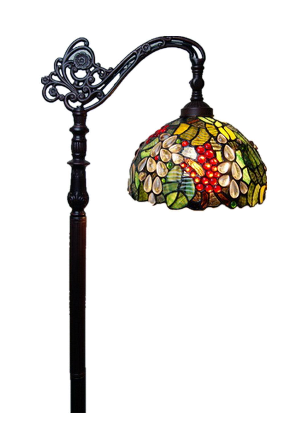 Grape Style Leadlight Stained Glass Bridge Arm Tiffany Floor Lamp ...