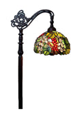 Grape Style Leadlight Stained Glass Bridge Arm Tiffany  Floor Lamp