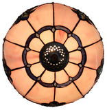 12" Pink Baroque Accent Style Tiffany Bedside Lamp