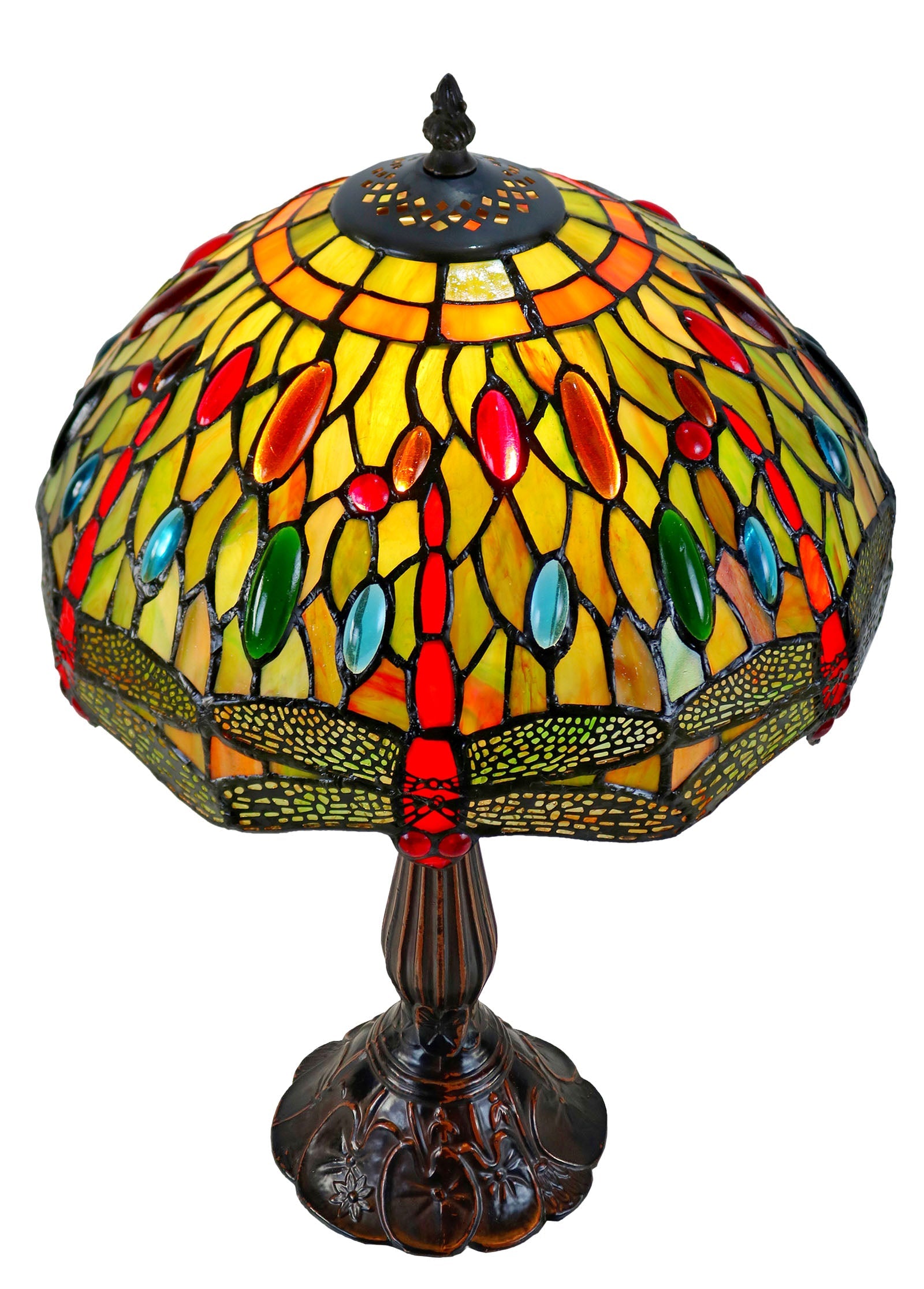 12"  Classical Dragonfly Style Tiffany Bedside Lamp