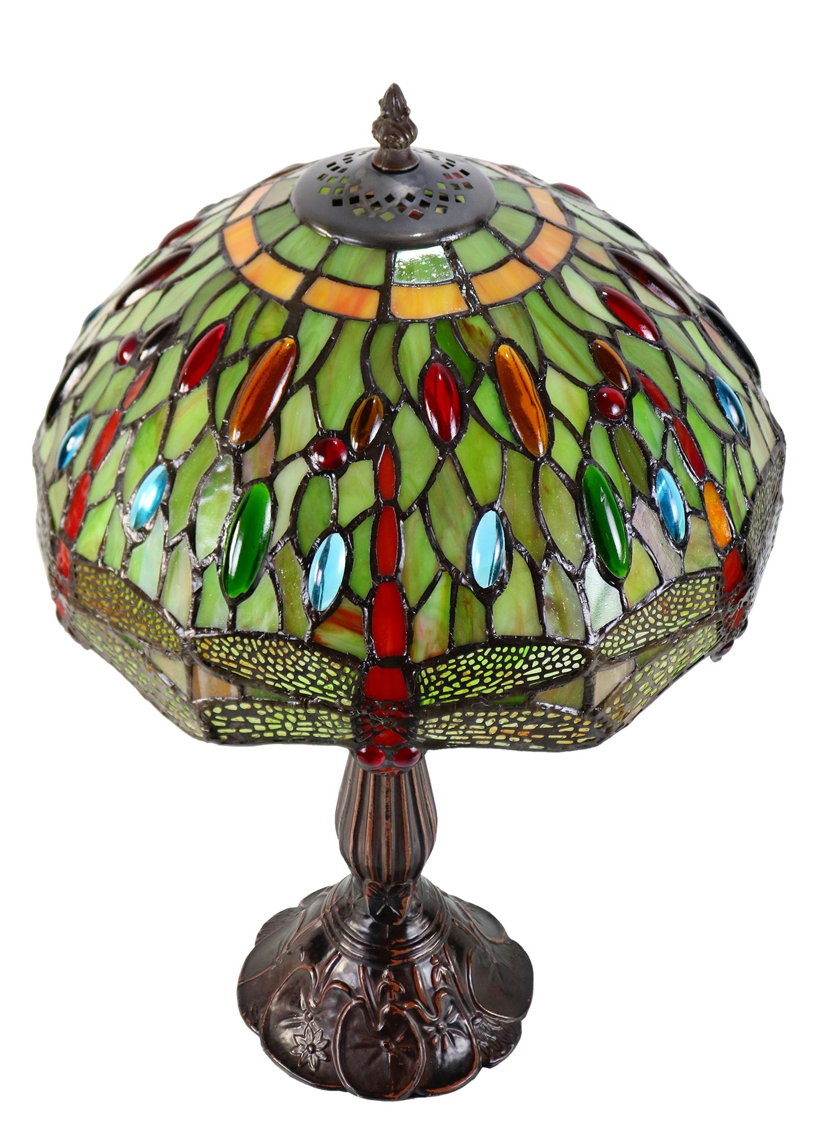 12"  Classical Dragonfly Style Tiffany Bedside Lamp