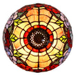 12" Traditional Red Rose Style Tiffany Table Bedside Lamp