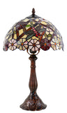 12" Traditional Dragonfly Style Daisy Flower Tiffany Bedside Lamp
